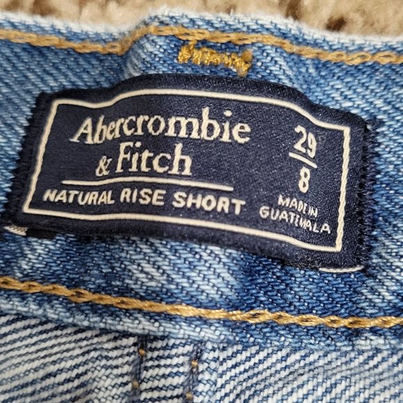 Abercrombie and Fitch Natural Rise Shorts size 29/8 distressed Denim Jean - Picture 4 of 6
